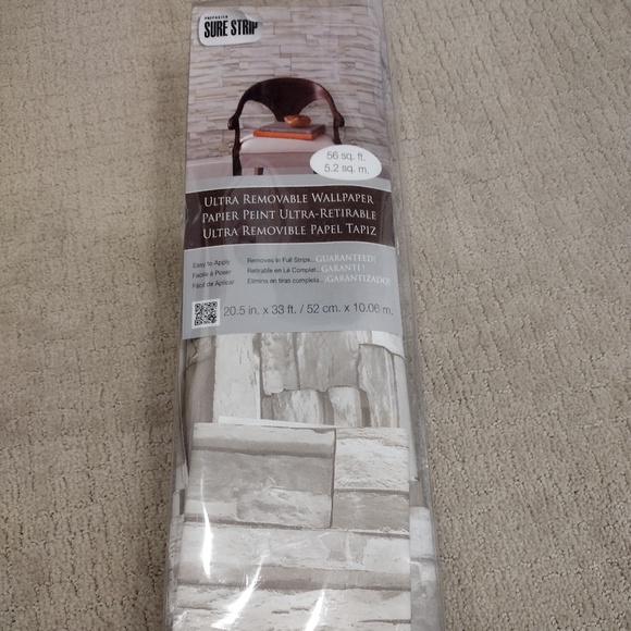 York Sure Strip Prepasted Ultra Removable Wallpaper STONE Good Condition - Picture 1 of 5